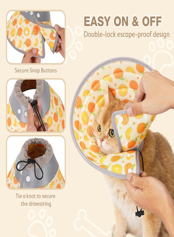Avont Cat Cone Collar Soft to Stop Licking, Adjustable Foldable Lightweight Kitten Recovery Collar After Surgery for Small Dogs, Elizabeth Cone of Shame Alternative -Orange(S) - Image 3